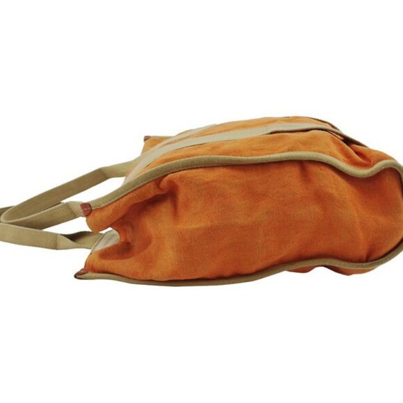 HUNTING WORLD Tote Bag Logo Orange Beige Canvas x Leather Authentic Used - Picture 5 of 10